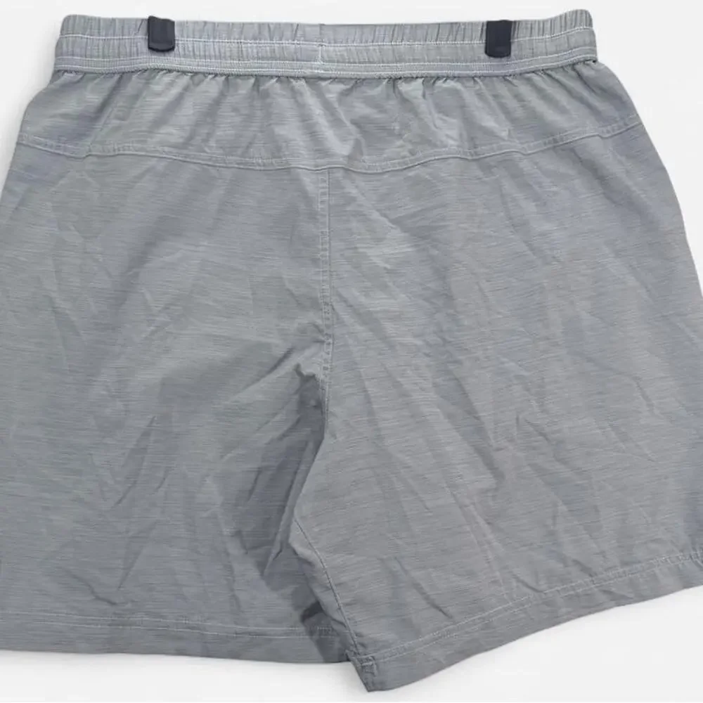 Nike Dri-Fit Mens Large Heather Gray Athletic Training Shorts Drawstring Gym